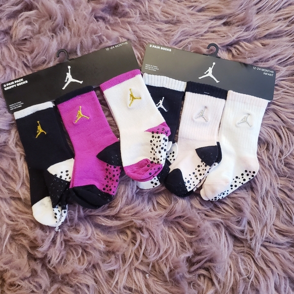 Jordan Other - Nike Jordan Baby Socks - 6 Pairs - Pink & Purple